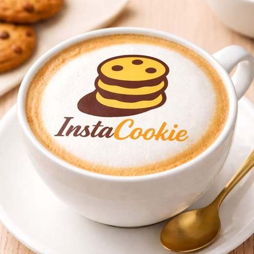 Latte with logo printed on foam