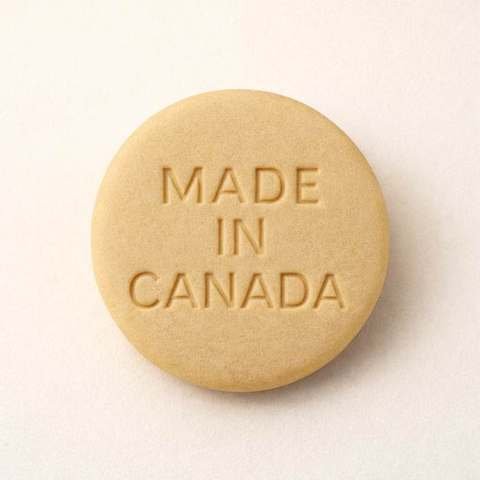 Cookie embossed with Made in Canada