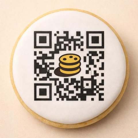 Cookie printed with QR code